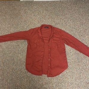 Orange Boyfriend Fit Flannel